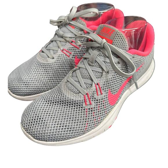 Nike Women's Flex Trainer 7 Gray/ Pink Running Shoes 898479-006 (Size US 7) - Picture 1 of 9